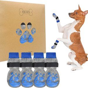 Grip Dog Paw Protector, Non-Slip Dog Socks, Moon Star Design, 2 Pairs Size S/M